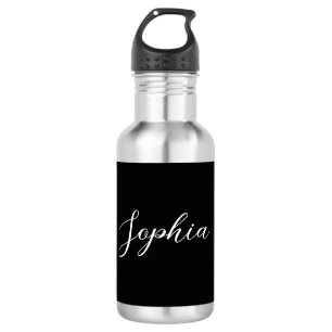 Personalised Name Script Black Wedding Water  532 Ml Water Bottle