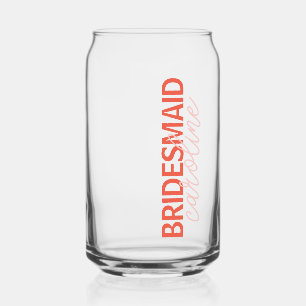 Personalised Name Script Bridal Party Favour Chic Can Glass