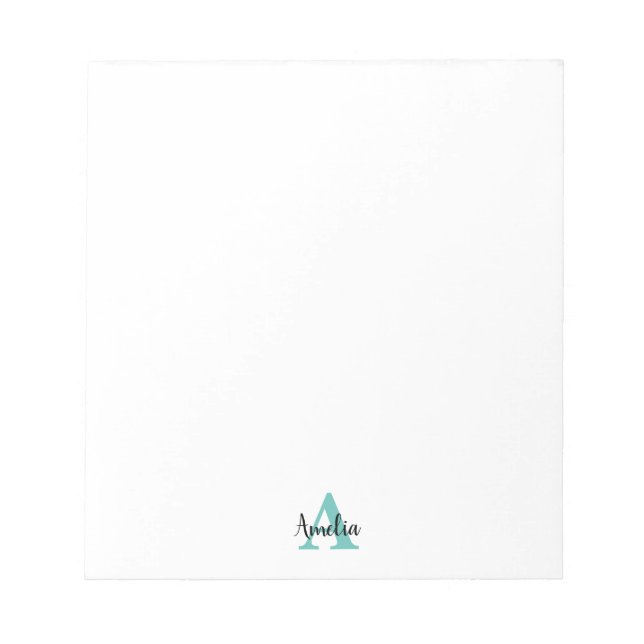 Personalised Name Script Monogram Notepad (Front)