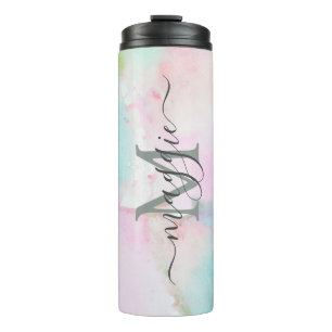 Personalised Name Script Monogram Thermal Tumbler