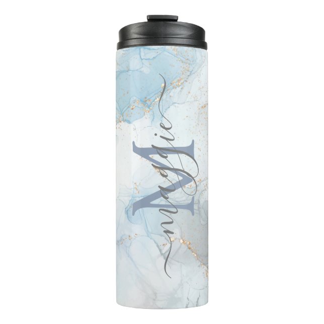 Personalised Name Script Monogram Thermal Tumbler (Front)