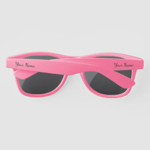Personalised Name Script Text Pink Trendy Sunglasses