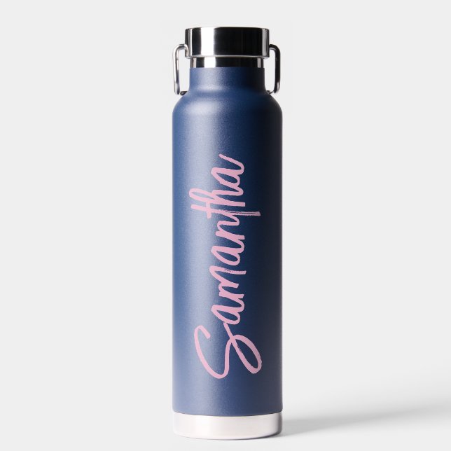 Personalised Name Script Typography Simple  Water Bottle (Front)
