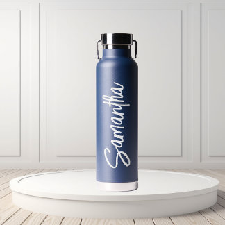 Personalised Name Script Typography Simple  Water Bottle