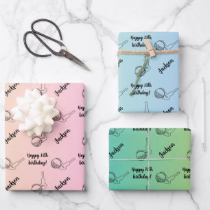 Personalised Name Sentiment Sport Theme Golf Wrapping Paper Sheet