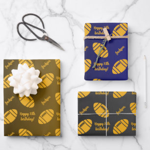 Personalised Name Sentiment Sport Theme Rugby Wrapping Paper Sheet