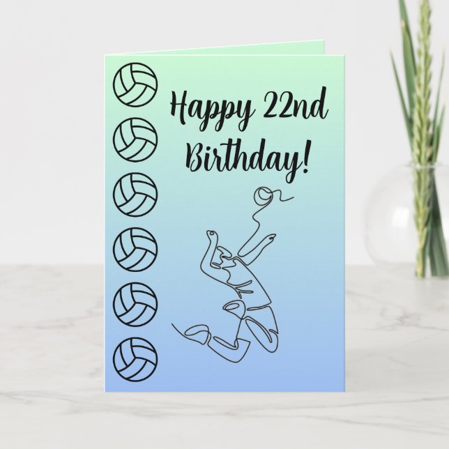 Personalised Name Sentiment Sport Theme Volleyball Card (Front)