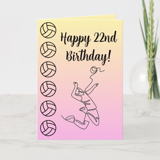 Personalised Name Sentiment Sport Theme Volleyball Card (Front)