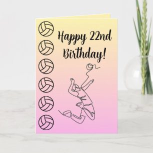 Personalised Name Sentiment Sport Theme Volleyball Card