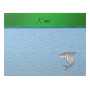 Personalised name shark glue geometric notepad