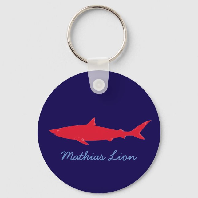 personalised name shark key ring (Front)