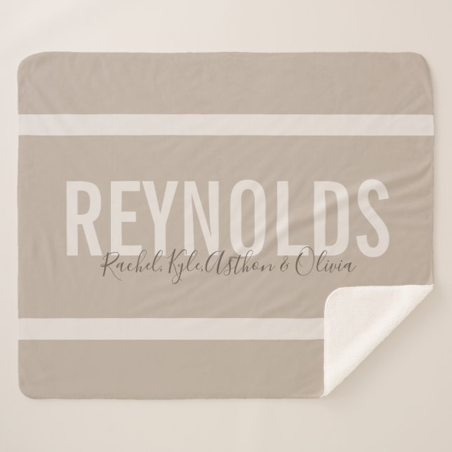 Personalised Name Sherpa Throw Blanket (Front (Horizontal))