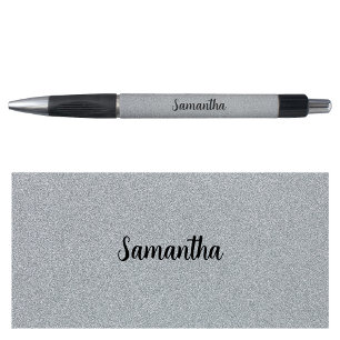 Personalised Name Silver Grey Glitter