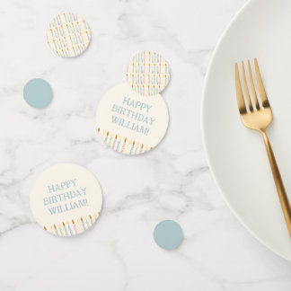 Personalised Name Simple Birthday Candles Party Confetti