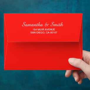 Personalised Name Simple Minimal Elegant Red Colou Envelope