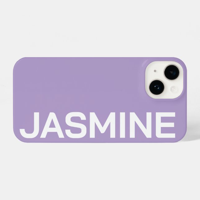Personalised Name Simple Minimal Monogram Levander iPhone Case (Back Horizontal)