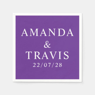 Personalised Name Simple Modern Minimal Wedding   Napkin