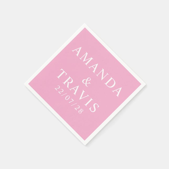 Personalised Name Simple Modern Minimal Wedding   Napkin (Corner)