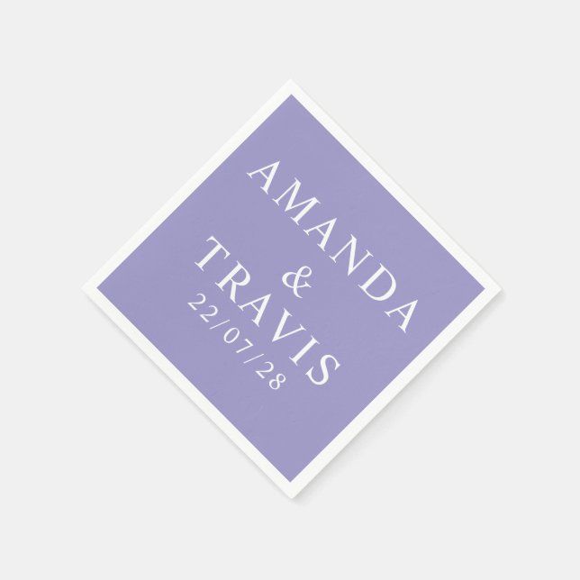 Personalised Name Simple Modern Minimal Wedding   Napkin (Corner)