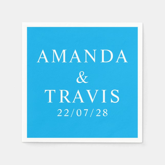 Personalised Name Simple Modern Minimal Wedding   Napkin (Front)