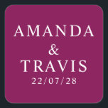 Personalised Name Simple Modern Minimal Wedding   Square Sticker<br><div class="desc">Personalised Name Simple Modern Minimal Wedding Square Stickers</div>