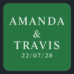 Personalised Name Simple Modern Minimal Wedding   Square Sticker<br><div class="desc">Personalised Name Simple Modern Minimal Wedding Square Stickers</div>