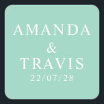 Personalised Name Simple Modern Minimal Wedding   Square Sticker<br><div class="desc">Personalised Name Simple Modern Minimal Wedding Square Stickers</div>