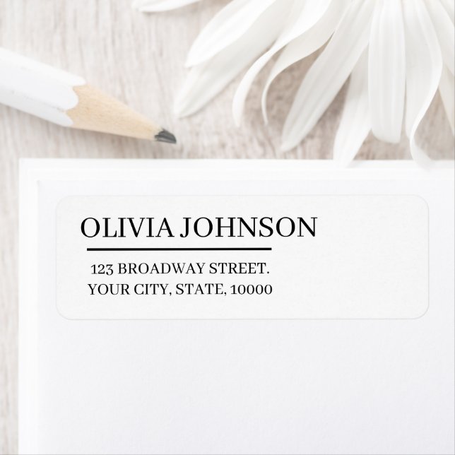 Personalised Name Simple Modern Return Address Label (Insitu)