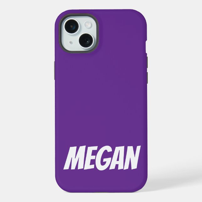 Personalised Name Simple Stylish Modern Monogram  iPhone Case (Back)