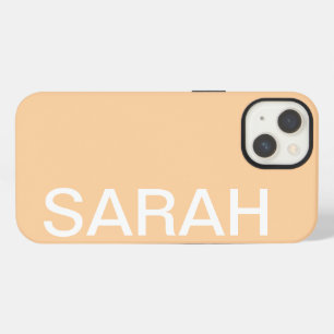 Personalised Name Simple Stylish Modern Peach iPhone 13 Case