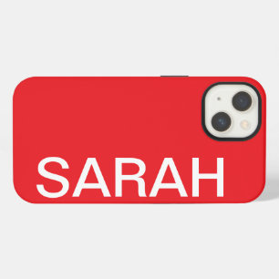 Personalised Name Simple Stylish Modern Red Colour iPhone 13 Case