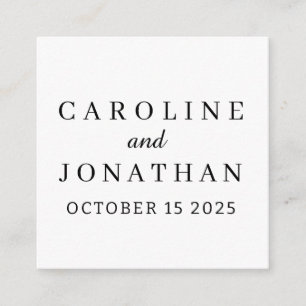 Personalised Name Simple Stylish Modern Wedding Enclosure Card