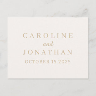Personalised Name Simple Stylish Modern Wedding Postcard