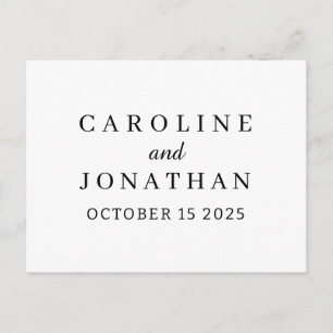 Personalised Name Simple Stylish Modern Wedding Postcard