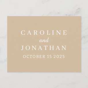 Personalised Name Simple Stylish Modern Wedding Postcard