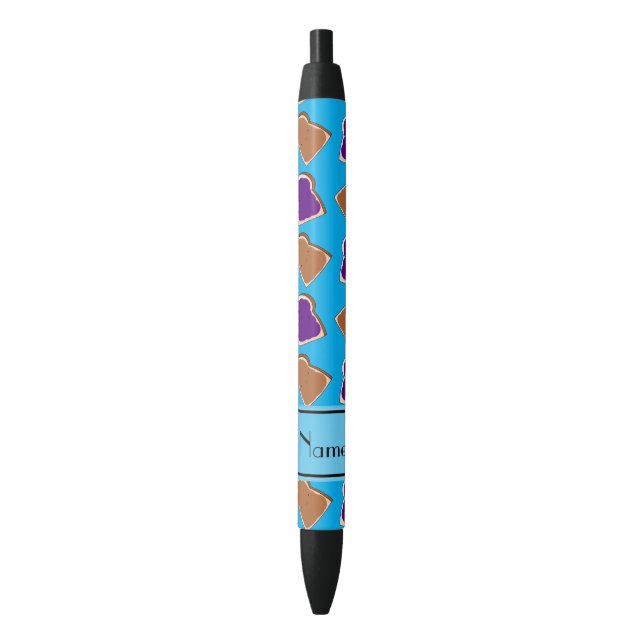 Personalised name sky blue peanut butter jelly black ink pen (Front Vertical)