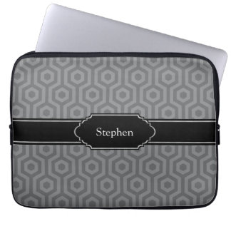 Personalised Name Sleeve for Laptop Grey Pattern