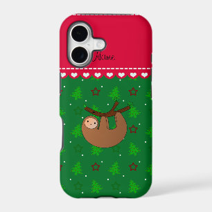 Personalised name sloth green christmas trees