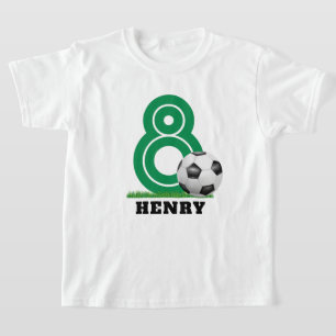 Personalised Name soccer Boy Birthday T-Shirt