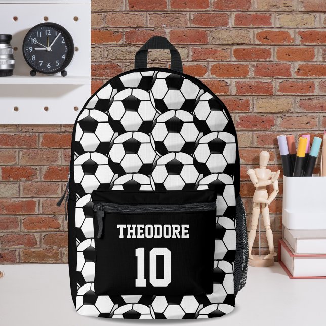 Personalised Name Soccer Football Ball Pattern Printed Backpack (Creator Uploaded)