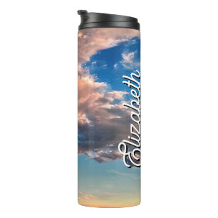 Personalised Name Soft, Dreamy Sky Thermal Tumbler