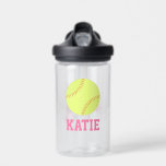 Personalised Name Softball Jersey Water Bottle<br><div class="desc">Personalised kids sports design.</div>