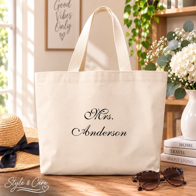 Personalised Name Spacious Tote Bag Design (Personalized Name Spacious Tote Bag Design)