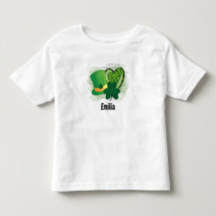 Personalised Name St Patricks Day Shamrock Clover Toddler T-Shirt