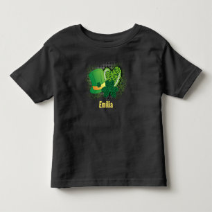 Personalised Name St Patricks Day Shamrock Clover Toddler T-Shirt