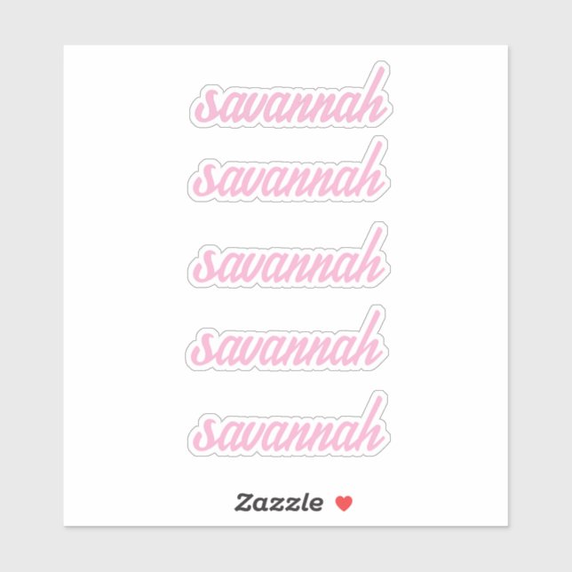 Personalised Name Stickers Custom Text Five times (Sheet)