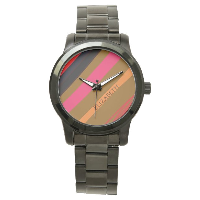 Personalised Name Stripes Watch (Front)