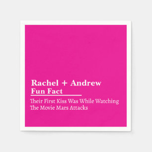 Personalised Name Stylish Fun Fact Wedding Napkins