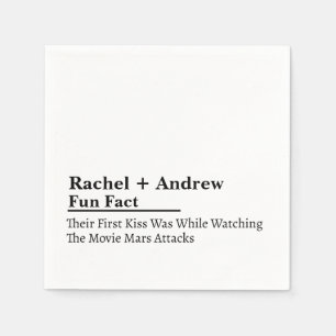 Personalised Name Stylish Fun Fact White Napkins