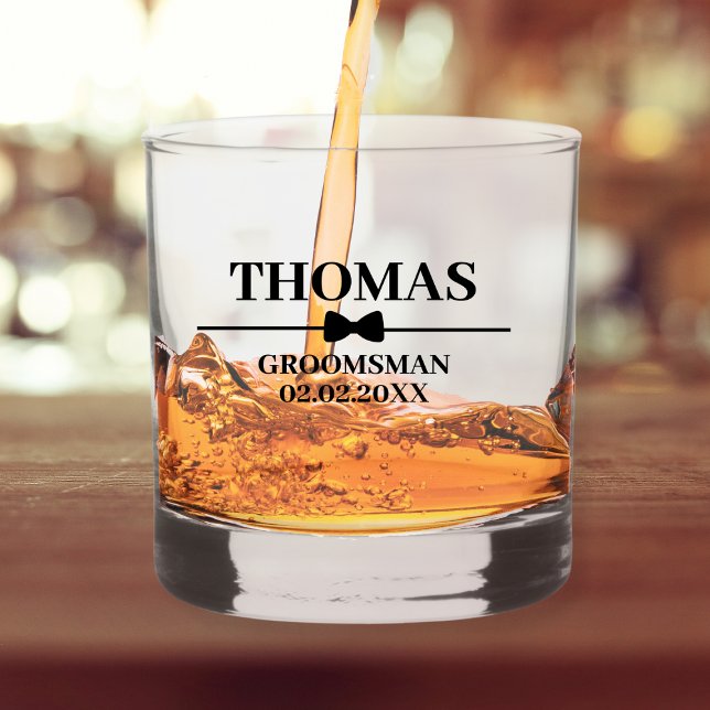  Personalised Name Stylish Groomsman Proposal Whiskey Glass (Personalized Name Stylish Groomsman Proposal Whiskey Glass)
